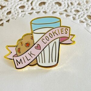 Endearing Milk & Cookies Enamel Pin